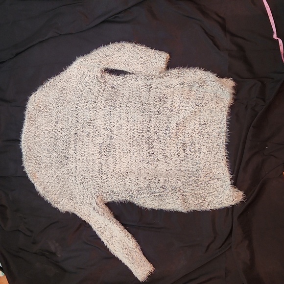 Lush black and gray shaggy knit open front cardigan - Picture 7 of 10